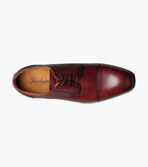 Florsheim Men's Jackson Cap Toe Oxford - Burgundy - Click Image to Close