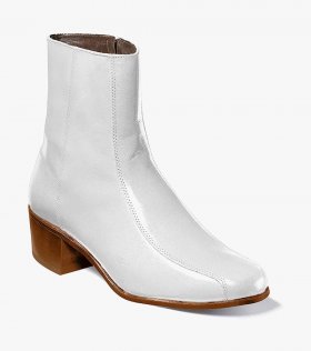 Florsheim Men's Duke Bike Toe Zipper Boot - White