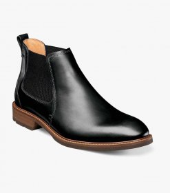 Florsheim Men's Lodge Plain Toe Gore Boot - Black CH Florsheim Men's Lodge Plain Toe Gore Boot - Black CH