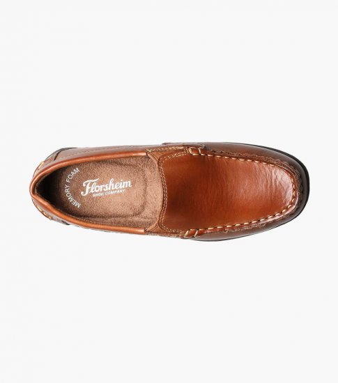 Florsheim Jasper Jr. Boys Moc Toe Venetian Loafer - Saddle Tan - Click Image to Close