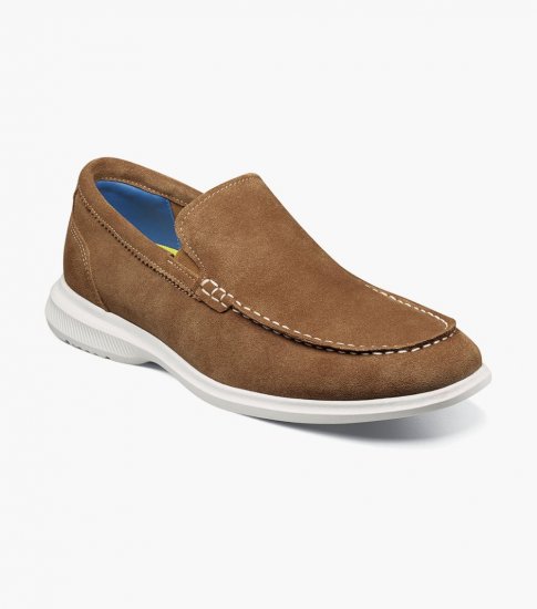 Florsheim Men's Hamptons Moc Toe Venetian Loafer - Tan Suede - Click Image to Close