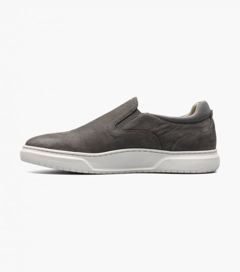 Florsheim Men's Premier Plain Toe Slip On Sneaker - Gray - Click Image to Close