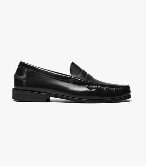 Florsheim Men's Berkley Moc Toe Penny Loafer - Black - Click Image to Close