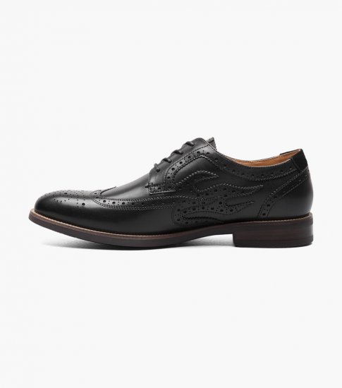 Florsheim Men's Uptown Spicy Wingtip Oxford - Black - Click Image to Close