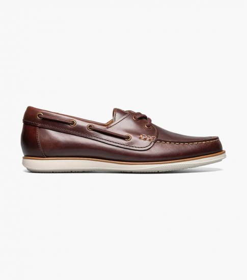 Florsheim Men's Atlantic Moc Toe Boat Shoe - Chocolate - Click Image to Close