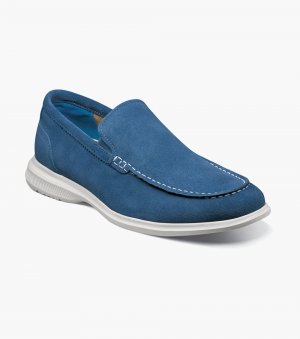 Florsheim Men's Hamptons Moc Toe Venetian Loafer - Blue Suede