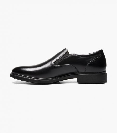 Florsheim Men's Forecast Waterproof Plain Toe Slip On - Black - Click Image to Close