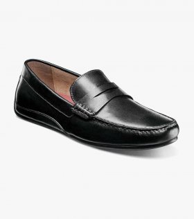 Florsheim Men's Throttle Moc Toe Penny Loafer - Black