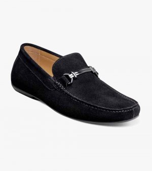 Florsheim Men's Dubino Moc Toe Bit Loafer - Black Suede