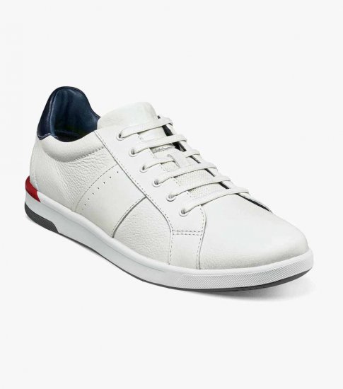 Florsheim Men's Crossover Lace To Toe Sneaker - White - Click Image to Close