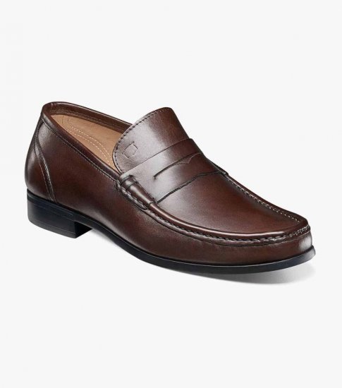 Florsheim Men's Puente Moc Toe Penny Loafer - Brown - Click Image to Close