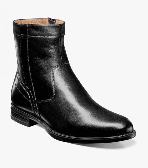 Florsheim Men's Midtown Plain Toe Zipper Boot - Black - Click Image to Close