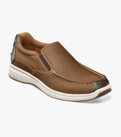 Florsheim Men's Great Lakes Moc Toe Slip On - Stone Florsheim Men's Great Lakes Moc Toe Slip On - Stone