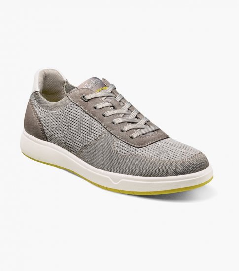 Florsheim Men's Heist Knit 6-Eye Lace To Toe Sneaker - Gray - Click Image to Close