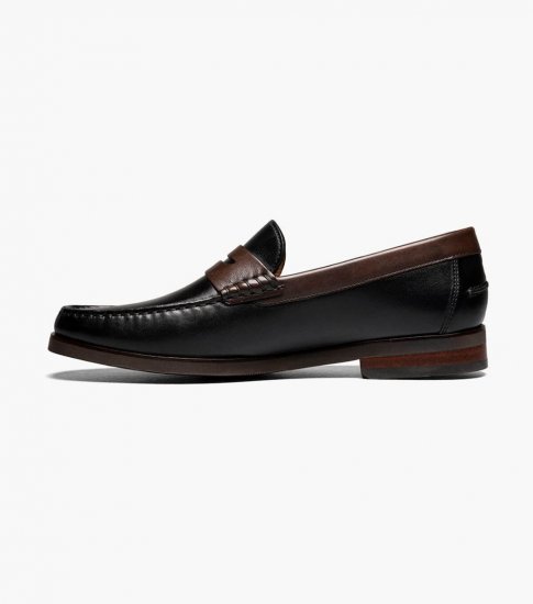 Florsheim Men's Berkley Flex Moc Toe Penny Loafer - Black and Brown - Click Image to Close