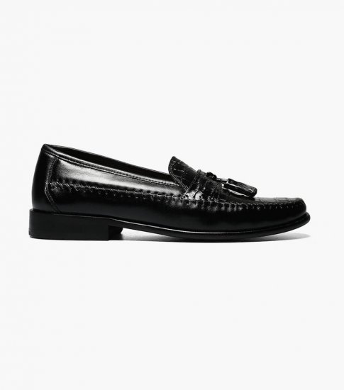 Florsheim Men's Pisa Moc Toe Tassel Loafer - Black - Click Image to Close