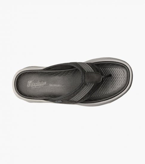 Florsheim Men's Tread Lite Thong Sandal - Black - Click Image to Close