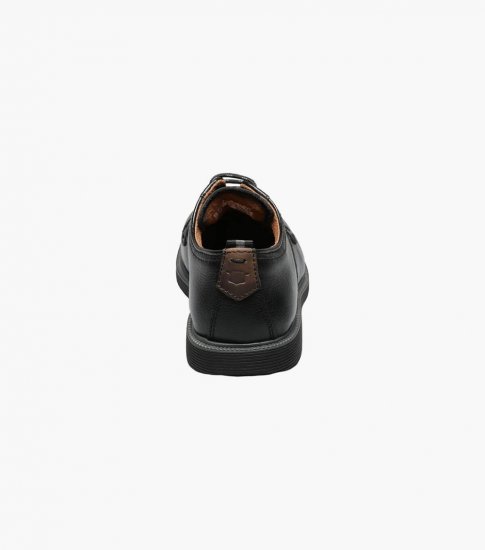 Florsheim Supacush Jr. Boys Plain Toe Oxford - Black Tumbled - Click Image to Close