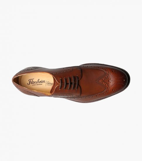 Florsheim Men's Salerno Wingtip Oxford - Cognac - Click Image to Close