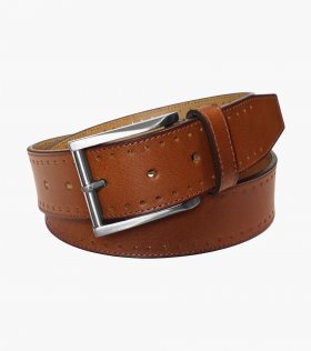 Florsheim Vallon Genuine Leather Belt - Cognac