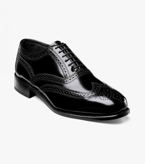 Florsheim Men's Lexington Wingtip Oxford - Black - Click Image to Close