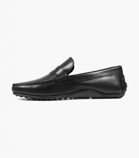 Florsheim Men's Egan Moc Toe Penny Loafer - Black - Click Image to Close