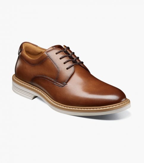 Florsheim Men's Norwalk Plain Toe Oxford - Cognac Multi - Click Image to Close