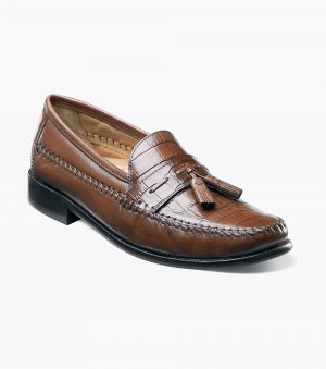 Florsheim Men's Pisa Moc Toe Tassel Loafer - Cognac