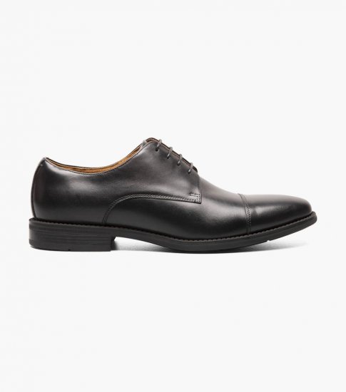 Florsheim Men's Santucci Cap Toe Oxford - Black - Click Image to Close