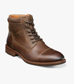 Florsheim Men's Lodge Cap Toe Lace Boot - Brown CH Florsheim Men's Lodge Cap Toe Lace Boot - Brown CH