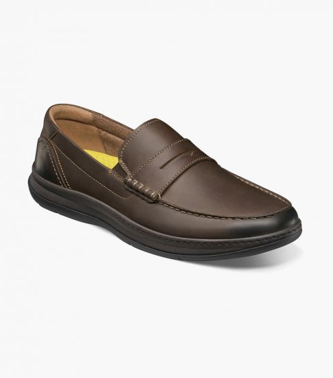 Florsheim Men's Central Moc Toe Penny Loafer - Brown CH - Click Image to Close