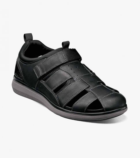 Florsheim Men's Venture Fisherman Sandal - Black CH - Click Image to Close