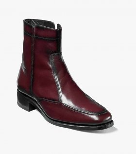 Florsheim Men's Essex Moc Toe Zipper Boot - Black Cherry