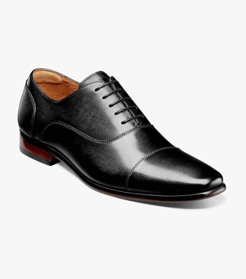 Florsheim Men's Postino Cap Toe Balmoral Oxford - Black - Click Image to Close