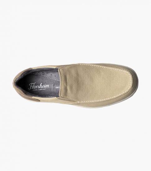 Florsheim Men's Lakeside Canvas Moc Toe Slip On - Sand Multi - Click Image to Close