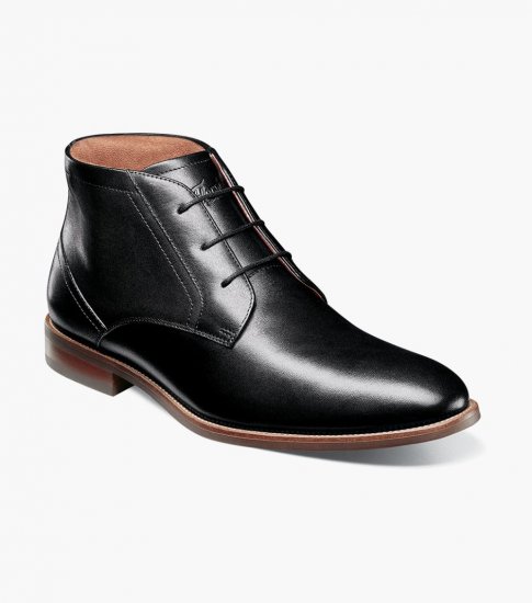 Florsheim Men's Rucci Plain Toe Chukka Boot - Black - Click Image to Close