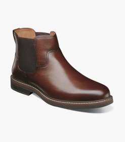 Florsheim Men's Norwalk Plain Toe Gore Boot - Cognac Tumbled Florsheim Men's Norwalk Plain Toe Gore Boot - Cognac Tumbled