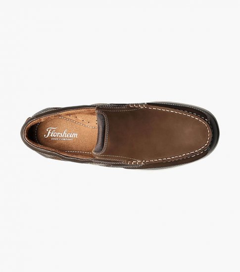 Florsheim Men's Lakeside Moc Toe Slip On - Brown - Click Image to Close