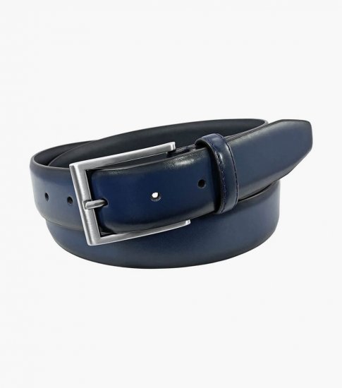 Florsheim Carmine Genuine Leather Belt - Navy - Click Image to Close