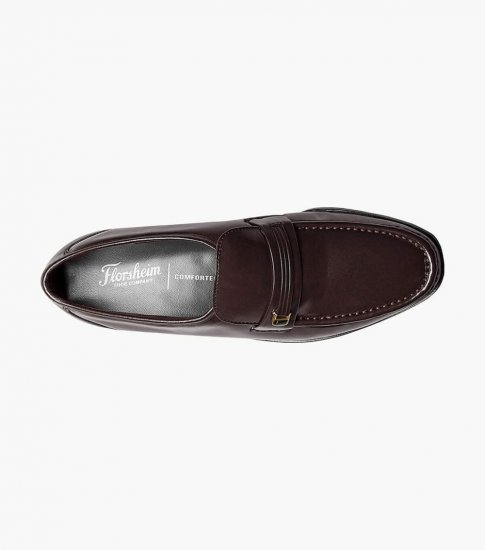 Florsheim Men's Riva Moc Toe Bit Loafer - Burgundy - Click Image to Close