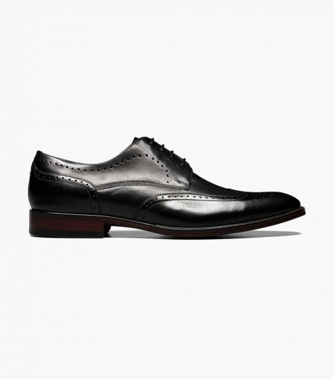 Florsheim Men's Sorrento Wingtip Oxford - Black - Click Image to Close