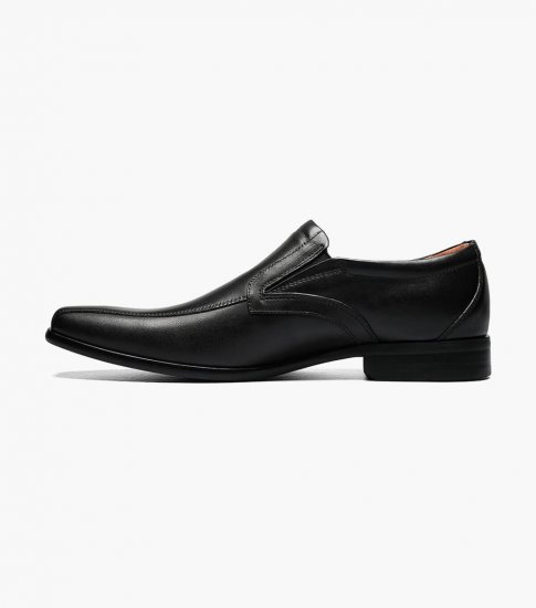 Florsheim Men's Postino Bike Toe Slip On - Black Smooth - Click Image to Close