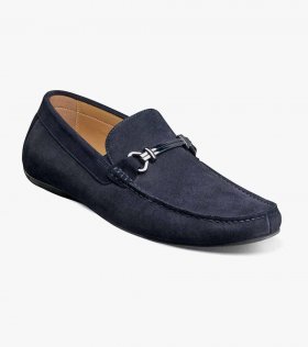 Florsheim Men's Dubino Moc Toe Bit Loafer - Navy Suede