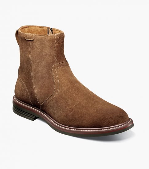 Florsheim Men's Norwalk Plain Toe Side Zip Boot - Mocha - Click Image to Close