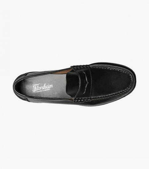 Florsheim Men's Berkley Moc Toe Penny Loafer - Black - Click Image to Close