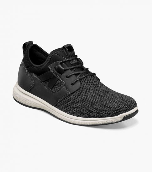 Florsheim Great Lakes Jr. Boys Knit Plain Toe Sneaker - Black - Click Image to Close