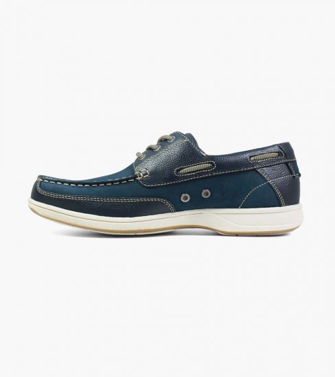 Florsheim Men's Lakeside Moc Toe Oxford - Navy - Click Image to Close