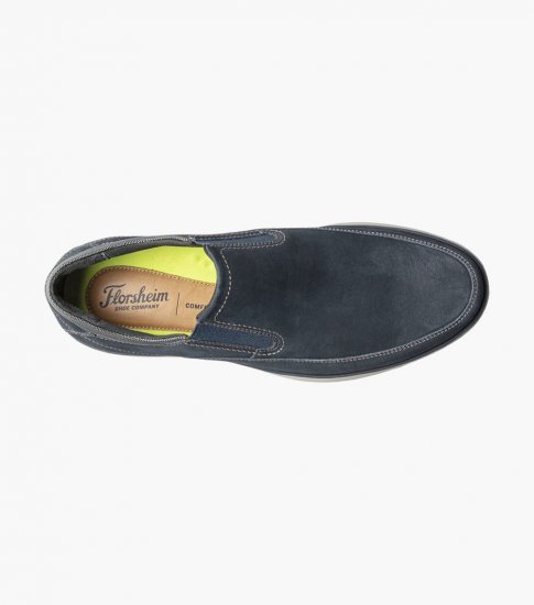 Florsheim Men's Motion Moc Toe Slip On - Navy Nubuck - Click Image to Close