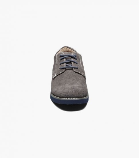 Florsheim Kearny Jr. Boys Plain Toe Oxford - Gray Suede - Click Image to Close