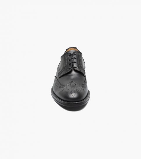 Florsheim Men's Russell Wingtip Perf Oxford - Black - Click Image to Close